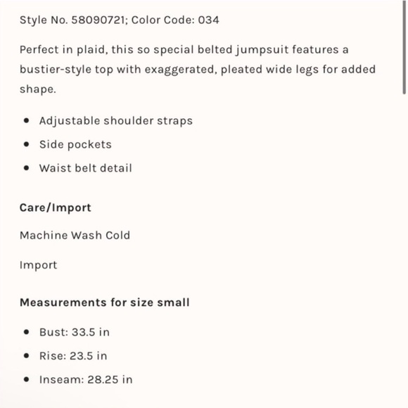 Free People Strapless Plaid Belted Jumpsuit in Navy and Tan - Picture 14 of 15